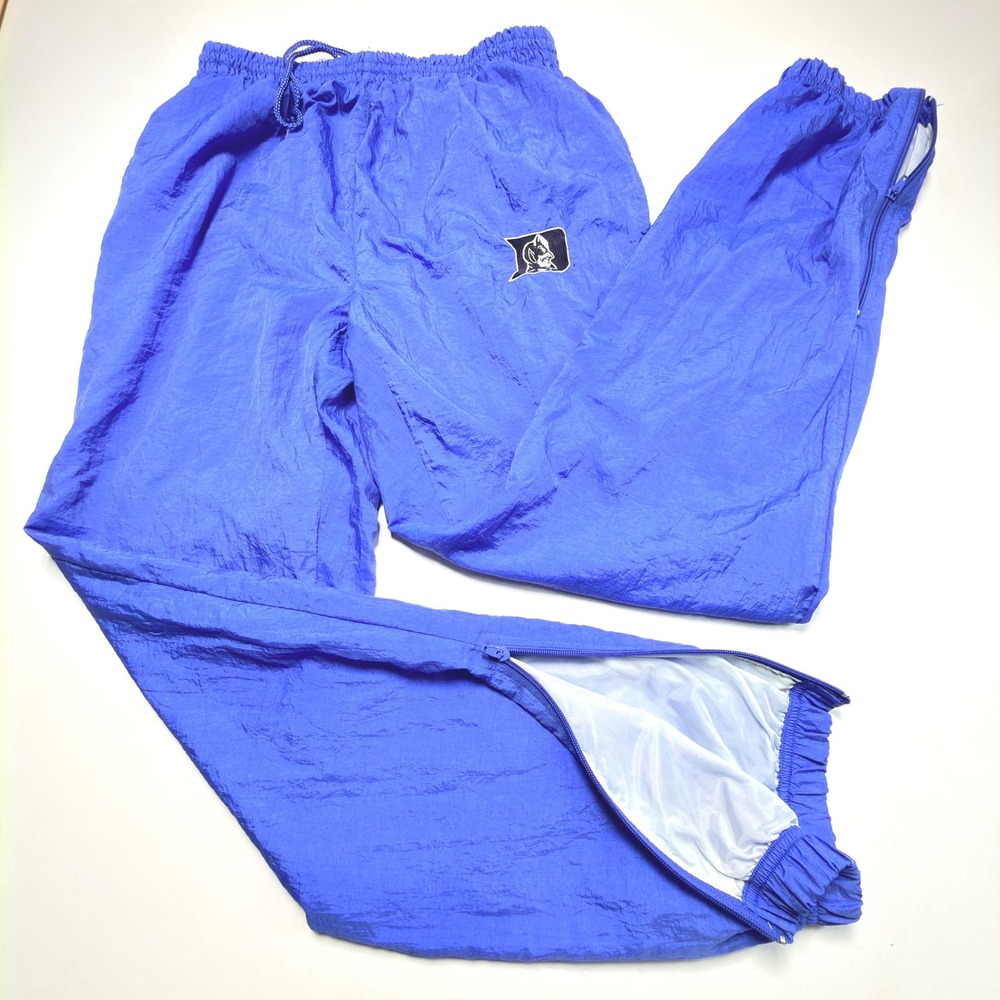 Duke Blue Devils Nylon Track Pants Medium Royal Blue‎ NCAA Basketball Vintage